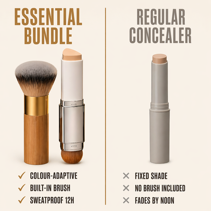 Warm Nude Essentials - concealer & powder brush bundle