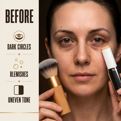 Warm Nude Essentials - concealer & powder brush bundle