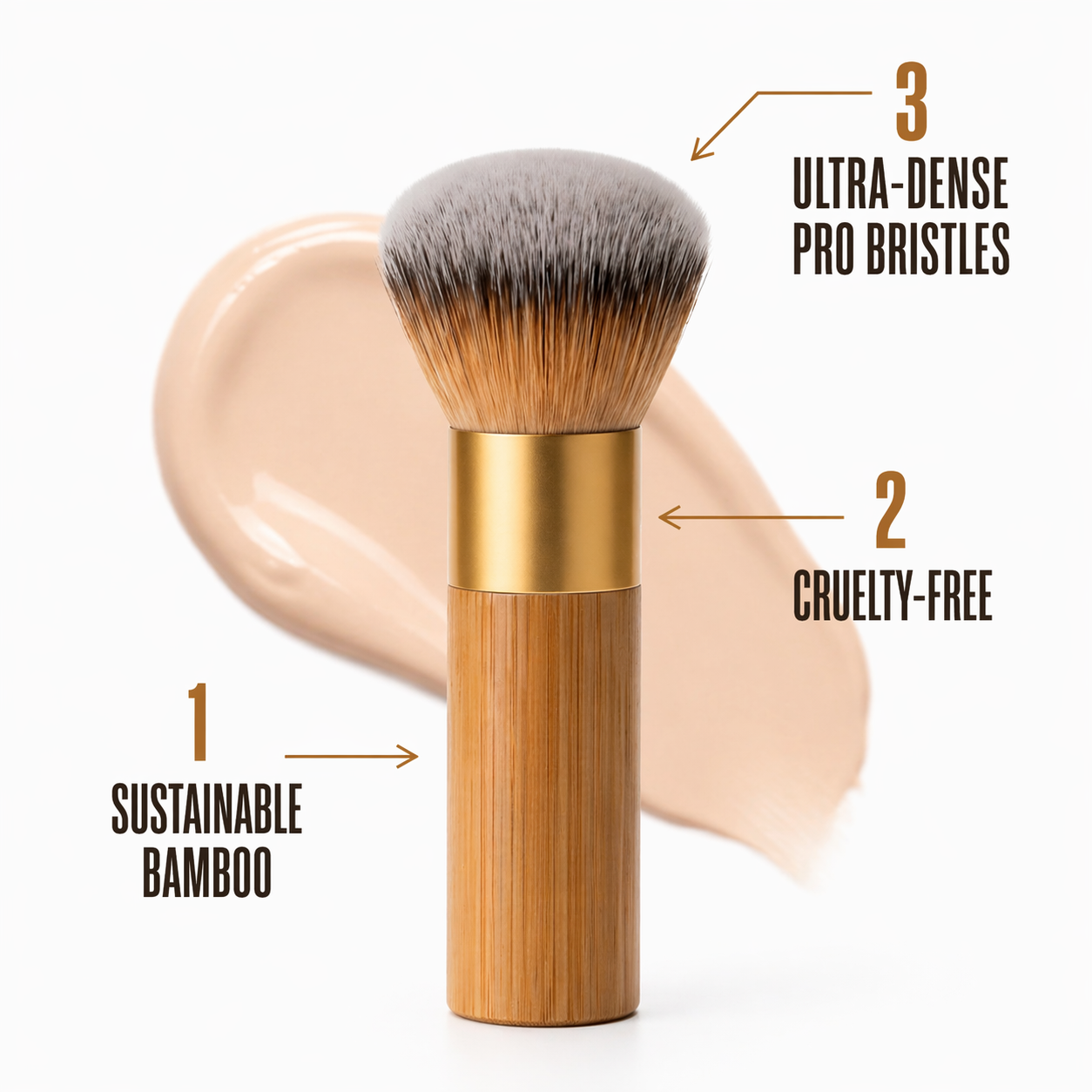 Warm Nude Essentials - concealer & powder brush bundle