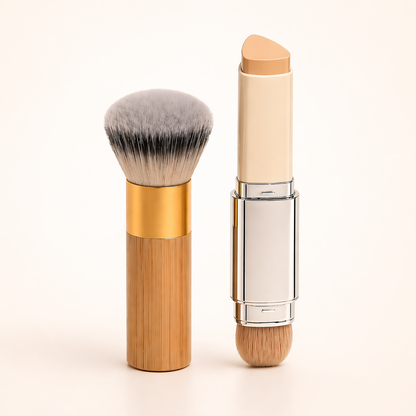 Warm Nude Essentials - concealer & powder brush bundle